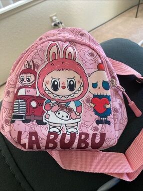 LaBubu Pink Kids Character Crossbody Bag